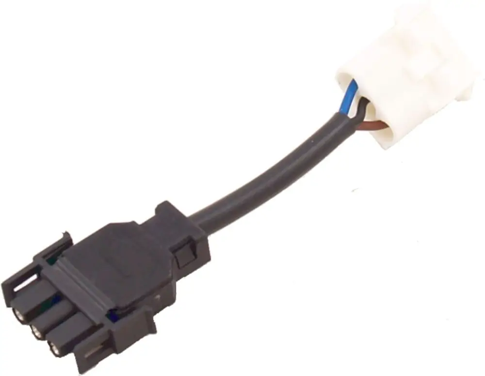 Adapterkabel mit einem schwarzen Stecker und einem weißen Anschluss, geeignet zur Flammüberwachung, verwendet in Komponenten von Wolf Heizsystemen.